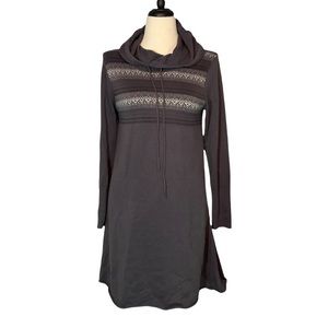 Prana Coal Gray Coco Hooded Sweater Dress